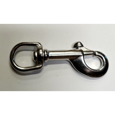 Moschettone INOX A4 con anello girevole e apertura a pistone mm 92