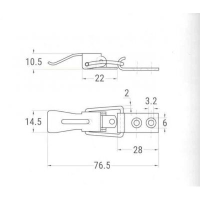 Chiusura a leva in accaio INOX A2 tipo A