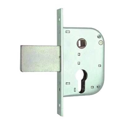 Serratura MG 132300 per cancelli cil. sagomato scrocco acciaio con catenaccio