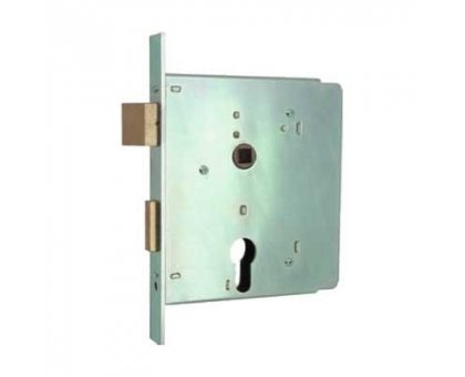 Serratura MG 344500 per cancelli cil. sagomato scrocco e catenaccio ottone