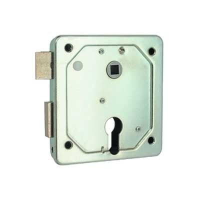 Serratura MG 434550 per cancelli cil. sagomato scrocco e catenaccio acciaio