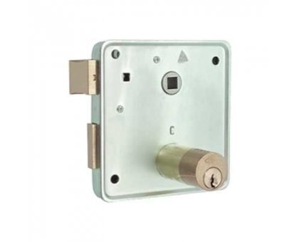 Serratura MG 436551 DX per cancelli cil. tondo fisso scrocco e catenaccio ottone