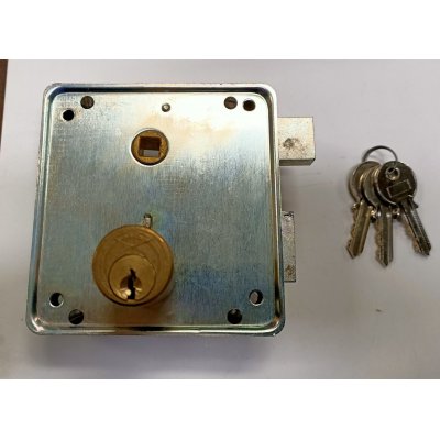 Serratura MG 436552 SN per cancelli cil. tondo fisso scrocco e catenaccio acciaio