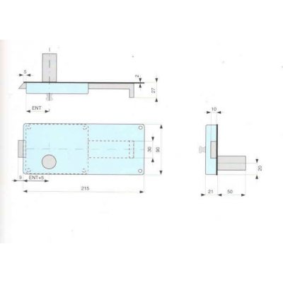 Serratura MG 715505 a ferroglietto da applicare 5 mandate + scrocco pomolo interno