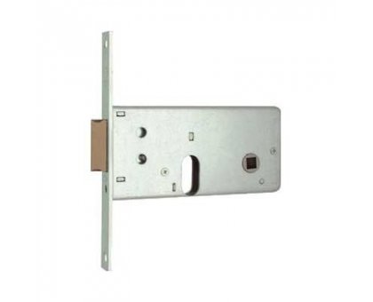 Serratura MG 804601 da infilare per fasce cil. ovale 2 mandate + scrocco catenaccio ottone
