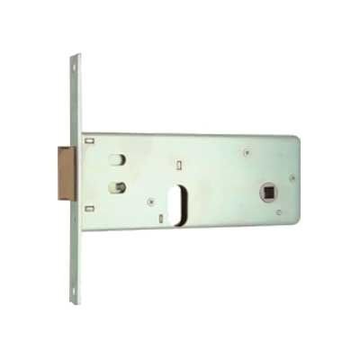 Serratura MG 806801 da infilare per fasce cil. ovale 2 mandate + scrocco catenaccio ottone