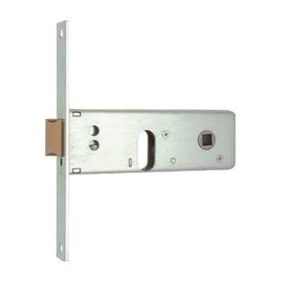 Serratura MG 800601 da infilare per fasce cil. ovale 2 mandate + scrocco catenaccio ottone