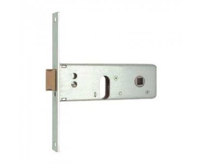 Serratura MG 800601 da infilare per fasce cil. ovale 2 mandate + scrocco catenaccio ottone