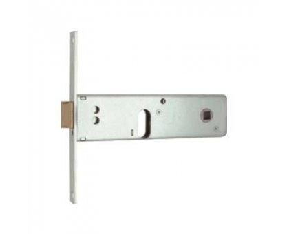 Serratura MG 802701 da infilare per fasce cil. ovale 2 mandate + scrocco catenaccio ottone