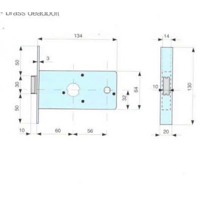 Serratura MG 288601 da infilare per fasce cil. tondo 26 mm 1 mandata + scrocco catenaccio ott