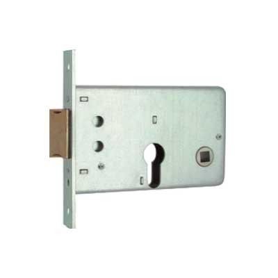 Serratura MG 312550 da infilare per fasce cil. sagomato 1 mandata + scrocco catenaccio ottone