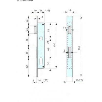 Serratura MG 911141 da infilare per montanti scrocco in ottone e mandata con cilindro ovale