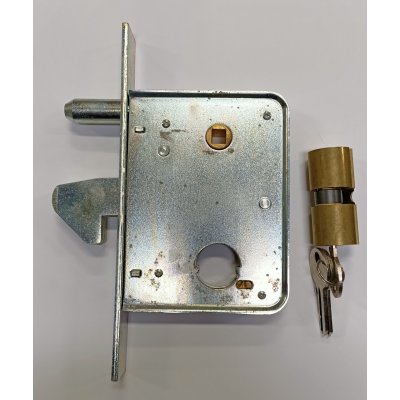Serratura MG 573580 da infilare a gancio sporgente per cancelli scorrevoli con cilindro tondo mm 26