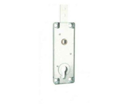 Serratura MG 610000 per porte basculanti foro sagomato tipo Yale catenaccio in acciaio zincato