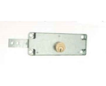 Serratura MG 601001 per porte basculanti DESTRA con cilindro tondo e catenaccio in acciaio zincato