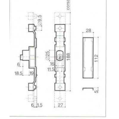 Serratura PREFER 6610 per cancelletti estensibili
