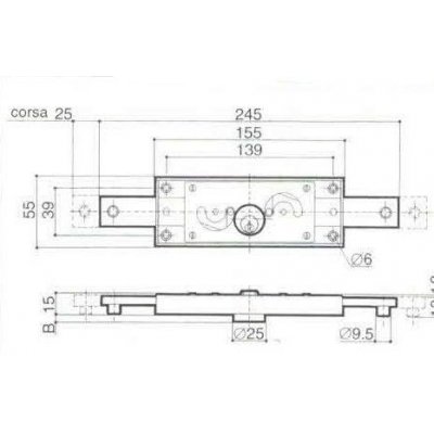Serratura PREFER A211 centrale per serranda avvolgibile
