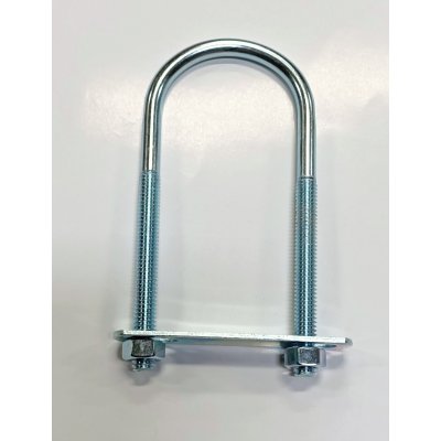 Cavallotto tondo mm 6,9 x 119 con piastra e dadi in ferro zincato