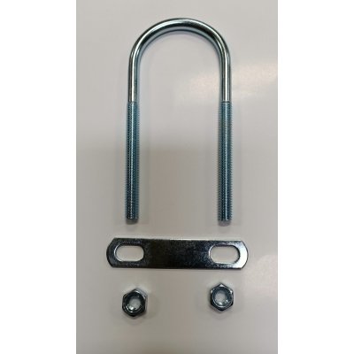 Cavallotto tondo mm 6,9 x 119 con piastra e dadi in ferro zincato