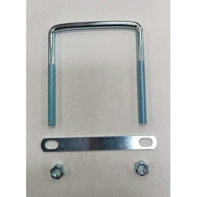 Cavallotto quadro mm 8 x 127 con piastra e dadi in ferro zincato