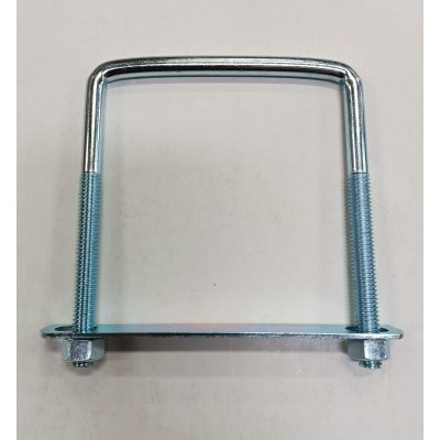 Cavallotto quadro mm 8 x 127 con piastra e dadi in ferro zincato