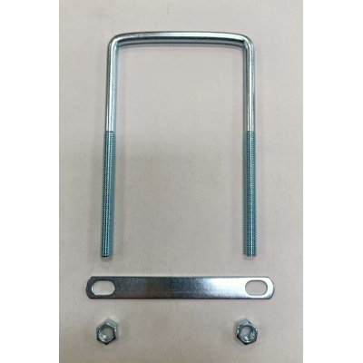 Cavallotto quadro mm 8 x 177 con piastra e dadi in ferro zincato