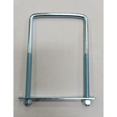 Cavallotto quadro mm 8 x 177 con piastra e dadi in ferro zincato