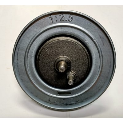 Puleggia con riduttore 1:2,5 e calotta ottagonale d. 210 mm per rullo tapparelle in ferro