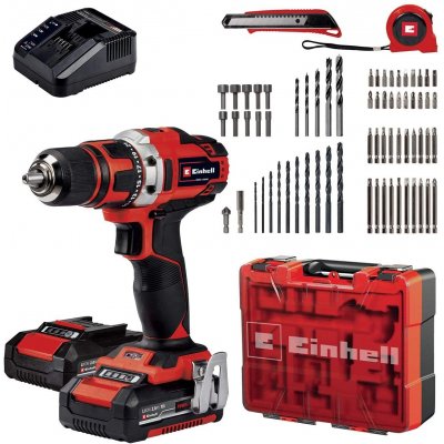 Set Trapano a Batteria TE-CD 18/40 Li +69 Power X-Change (Li-Ion, 18 V, 2 Velocita', 40 Nm, incl. 2 pz. Batterie + Caricabatterie, Custodia + 69 pz. Accessori) EINHELL 4513934