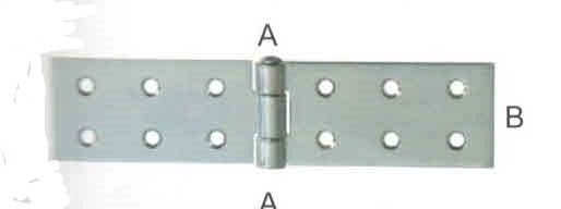 Cerniera pesante con fori mm 170 x 40 x 3 in ferro zincato
