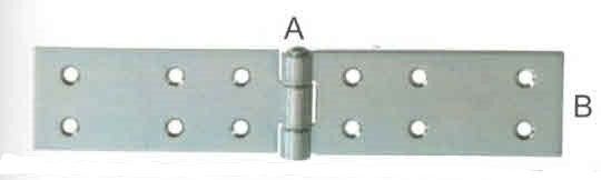Cerniera pesante con fori mm 200 x 40 x 3 in ferro zincato