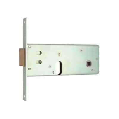 Serratura MG 806701 da infilare per fasce  cil. ovale 2 mandate + scrocco catenaccio ottone