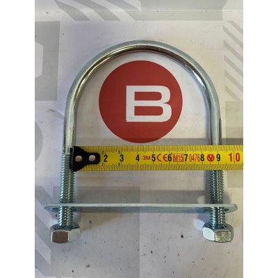 Cavallotto tondo mm 8,3 x 118 con piastra e dadi in ferro zincato