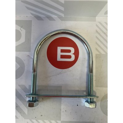 Cavallotto tondo mm 8,3 x 118 con piastra e dadi in ferro zincato