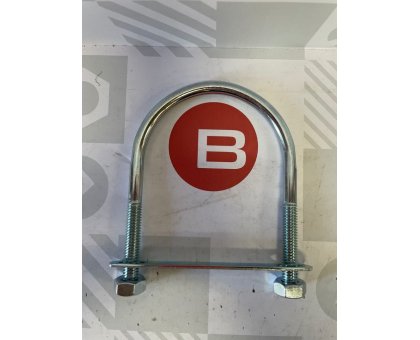 Cavallotto tondo mm 8,3 x 118 con piastra e dadi in ferro zincato
