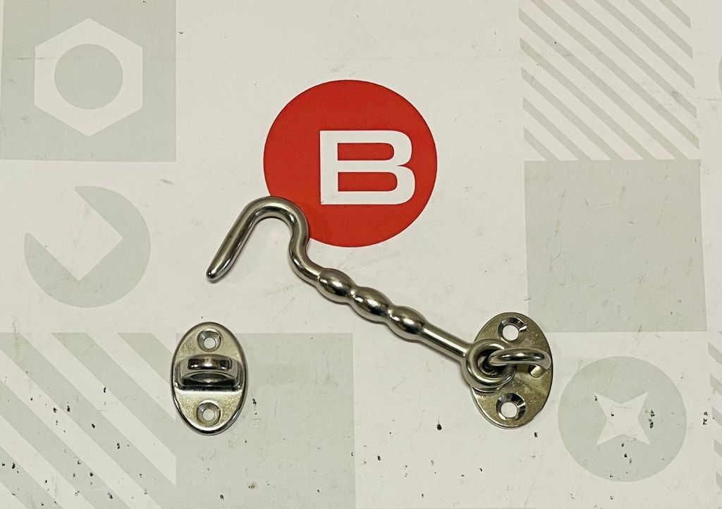 Gancio cabina INOX con incontro mm 100