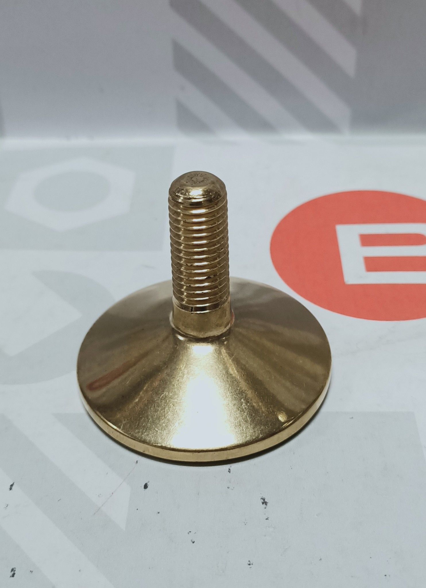 Piedino ottone 12 MA x 60 mm fisso con gomma