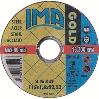 Disco per taglio ALLUMINIO Ø 115 x 1,6 mm foro 22,23 IMA