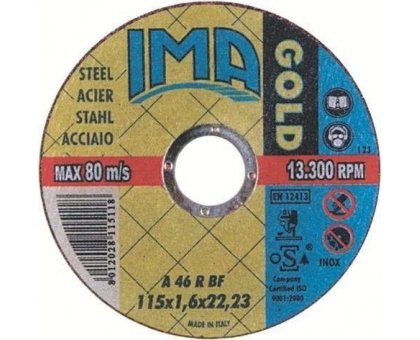 Disco per taglio ALLUMINIO Ø 115 x 1,6 mm foro 22,23 IMA