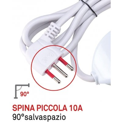 Multipresa EMILIA 3 posti bipasso + Schuko SPINA 10 A con interruttore e cavo mt 1,5