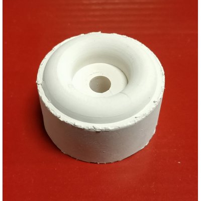 Paracolpo mm 40 x 25 BIANCO con foro centrale cilindrico in gomma
