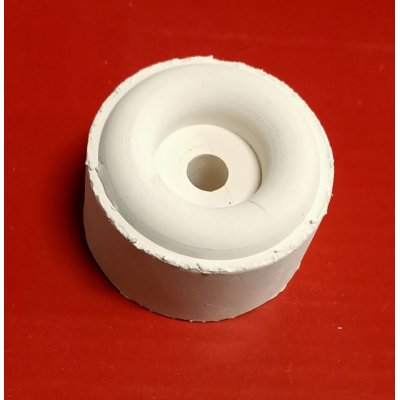 Paracolpo mm 40 x 25 BIANCO con foro centrale cilindrico in gomma