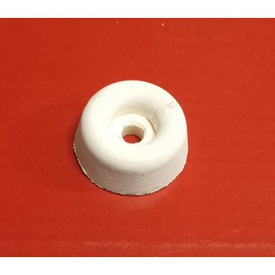 Paracolpo mm 25 x 11 BIANCO troncoconico in gomma con foro per vite