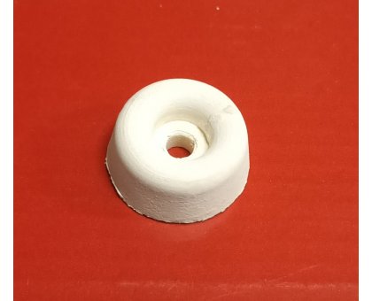 Paracolpo mm 25 x 11 BIANCO troncoconico in gomma con foro per vite