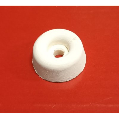 Paracolpo mm 25 x 11 BIANCO troncoconico in gomma con foro per vite