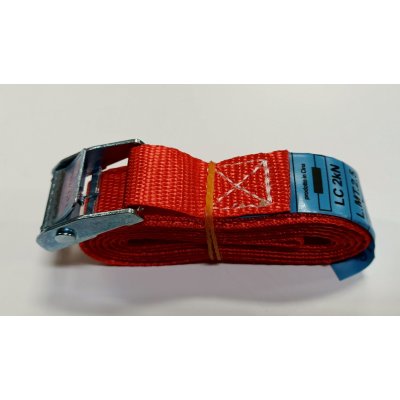 Cinghia con fibbia mm 25 x 2,5 mt rossa