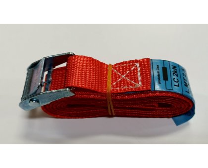 Cinghia con fibbia mm 25 x 2,5 mt rossa