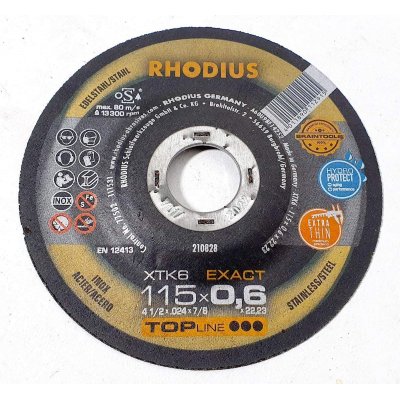 Disco RHODIUS XT38 per taglio inox Ø 115 x 0,6 mm foro 22,23
