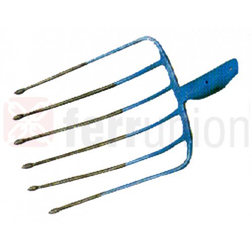 Forca acciaio 6 denti con palline per bietole patate mele YUGO blu