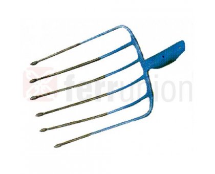 Forca acciaio 6 denti con palline per bietole patate mele YUGO blu